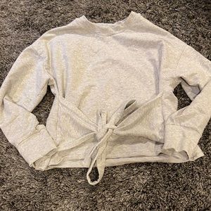 Grey Vince Camuto tie front long sleeve shirt